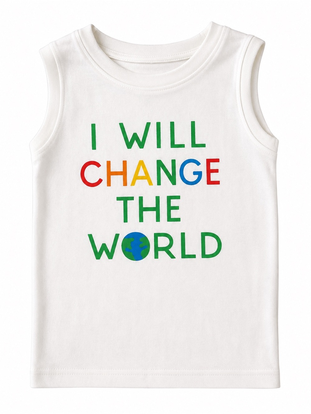 I Will Change The World Graphic Tank Top - White